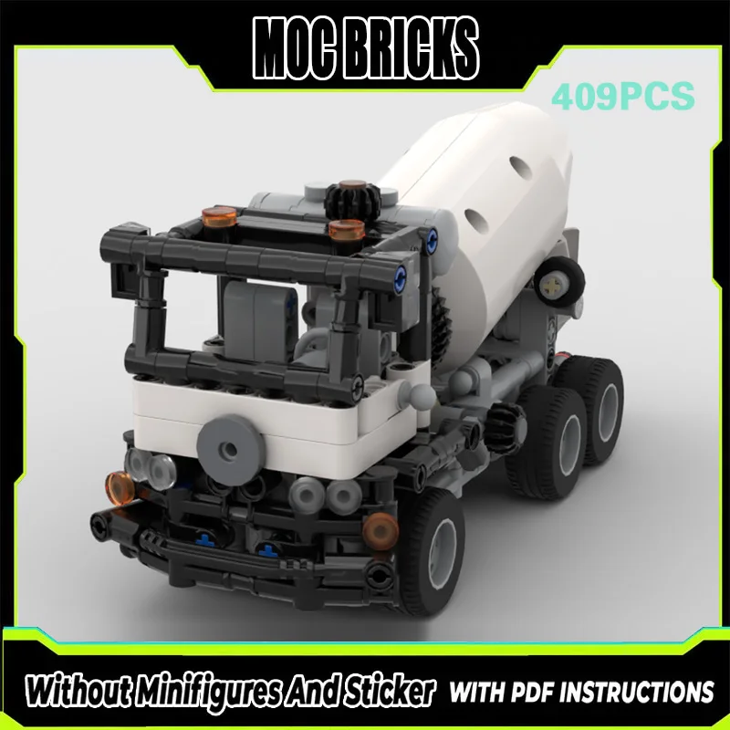

City Car Model MOC Building Bricks Small Cement Mixer Truck Modular Technology Gifts Holiday Assemble Children Toys Suit