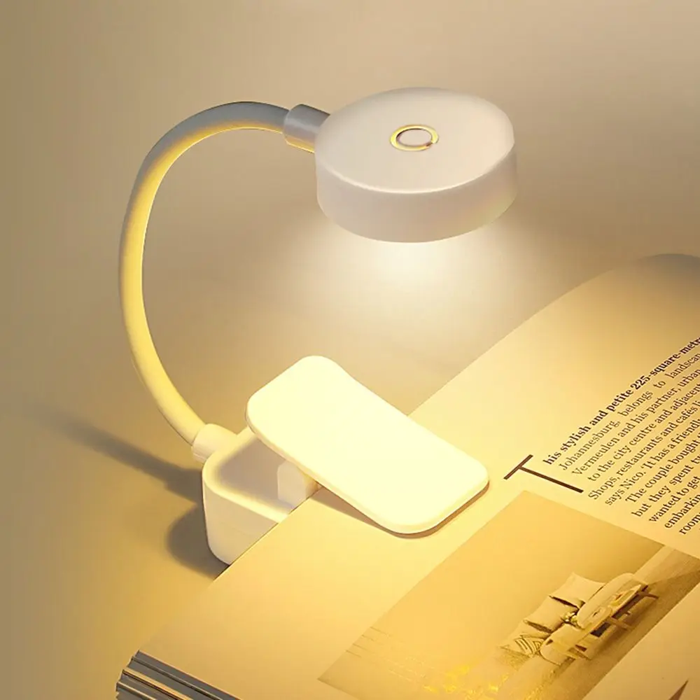 3 Colors LED Book Clip Lights Mini Eye Protection Reading Lamp with Clip Flexible 360 Rotate Clamp Night Light School