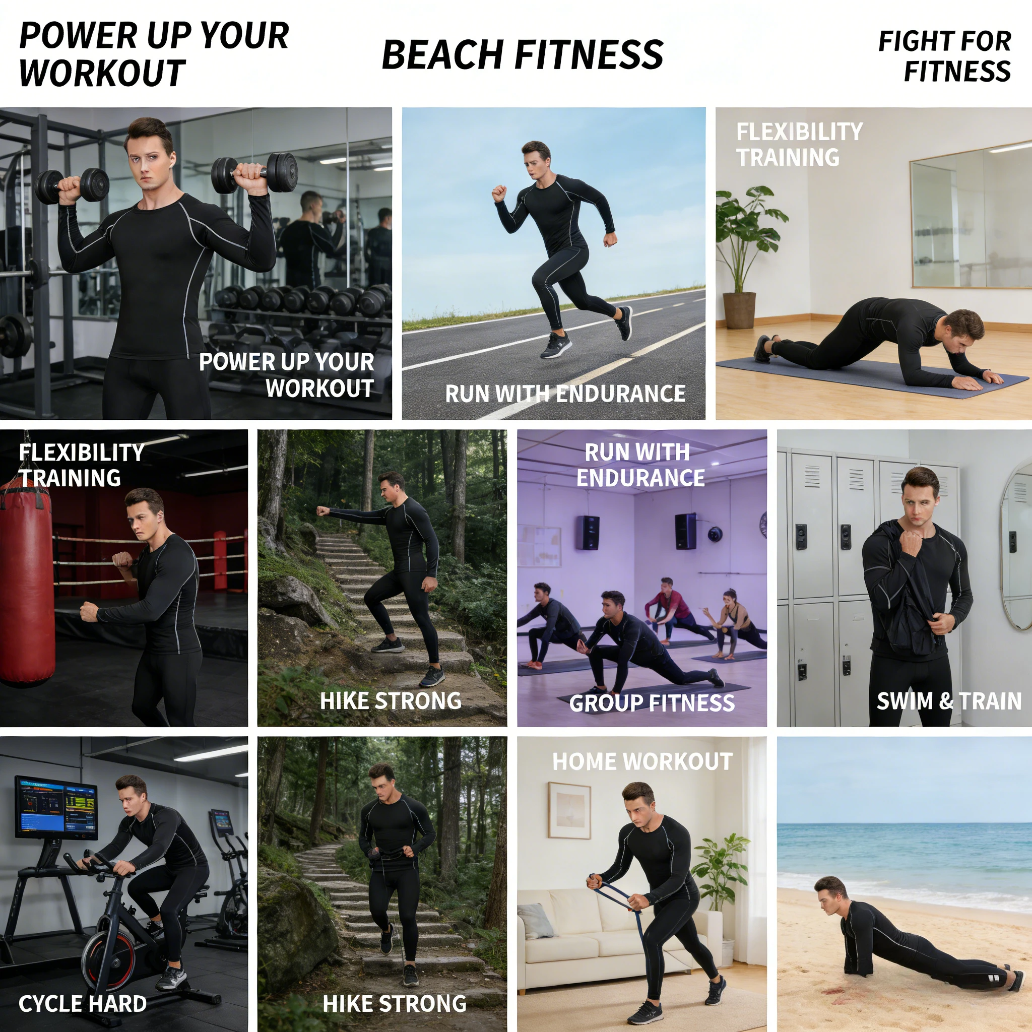 

Мужская компрессионная футболка с длинным рукавом PRO: быстросохнущая, дышащая, для сжигания жира, для бега, баскетбола, фитнеса и тренировок