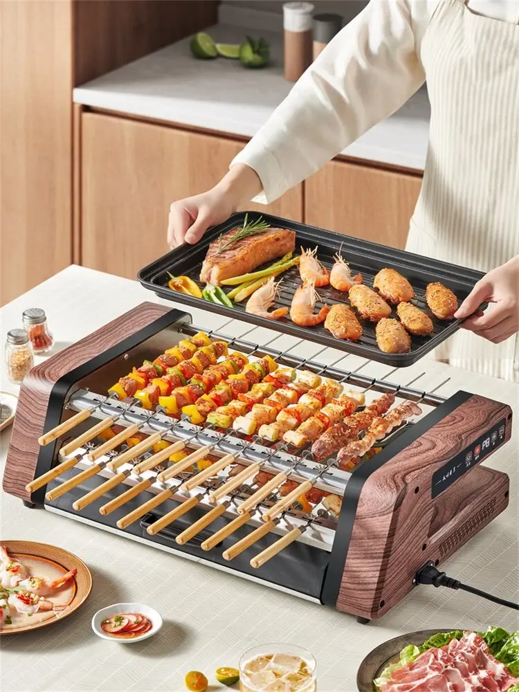Electric Grill & Griddle Household & Restaurant Barbecue Meat Roasting Double-layer Automatic Rotating Skewer Machine