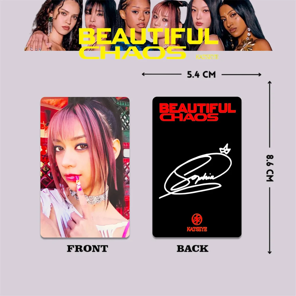 KPOP KATSEYE 2025 Nuovo album di carte BEAUTIFUL CHAOS Special Card MANON SOPHIA DANIELA LARA MEGAN YOONCHAE Collezione di fan Cartolina