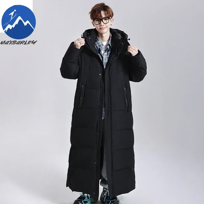 2025 Winter Long Down Jacket Mens Womens Luxury Lightweight Hooded Goose Down Warm Parka Streetwear Snow Ski Thick Puffer Jacket