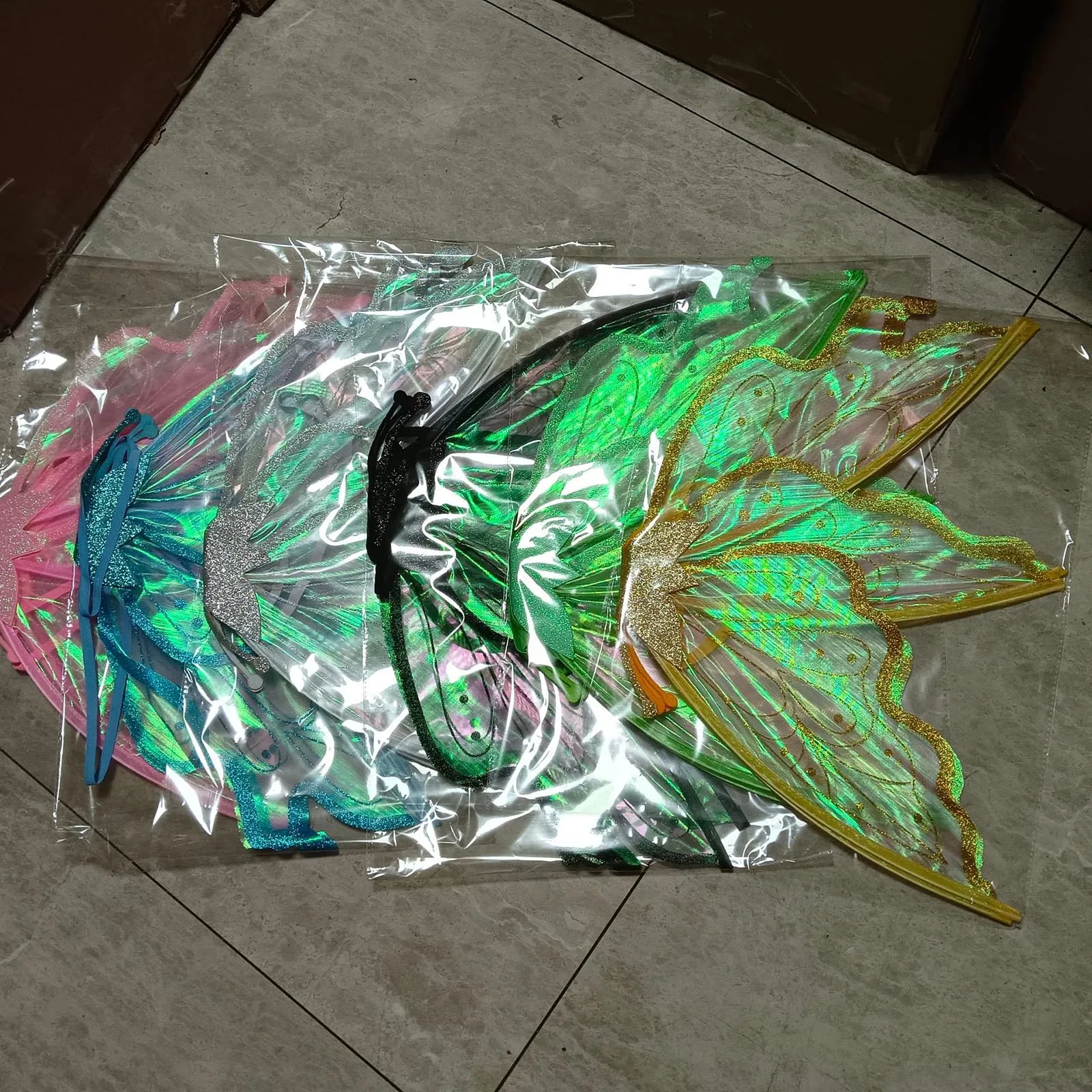 1Pc Butterfly Wings for Girls Women Fairy Costume Accessories Glitter Elastic Straps Elf Wings Halloween Cosplay Dress Up Props