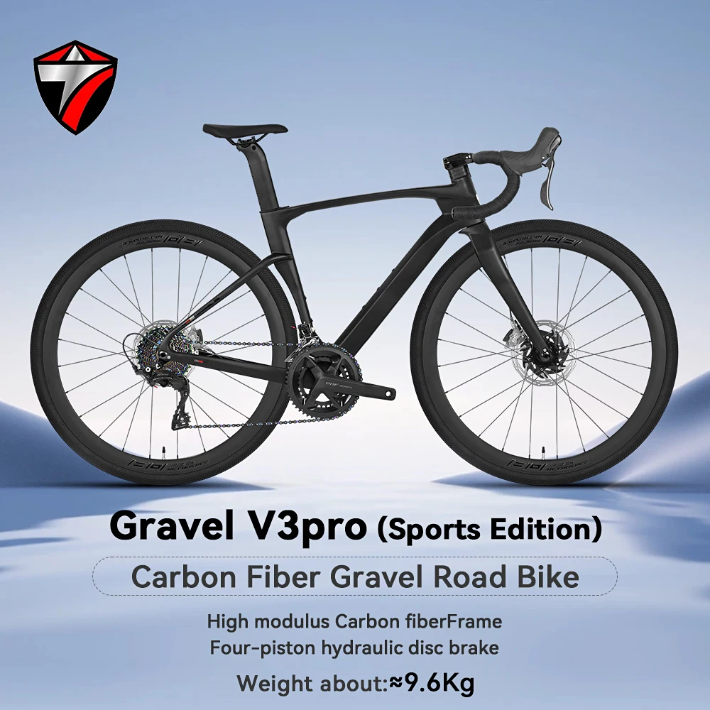 

TWITTER V3 Pro Gravel Full Carbon Bike Frame RS 24-Speed Four-Piston Brake 700c MTB for Cycling Beginners All-Terrain Bicycle