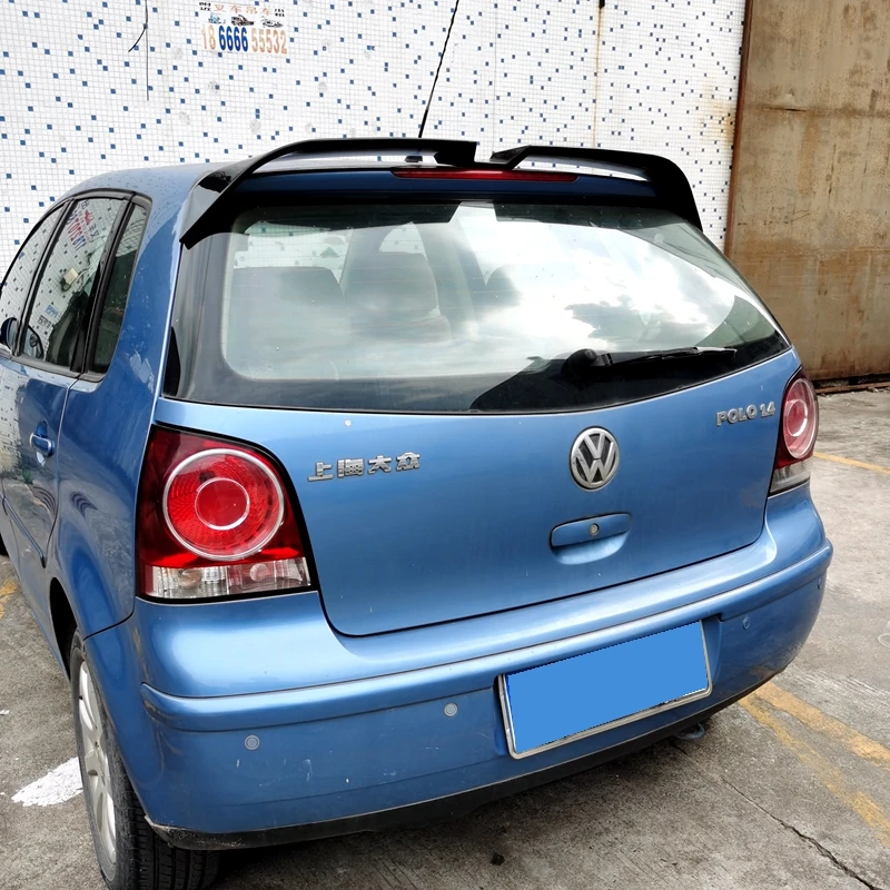 For Volkswagen Polo Roof Spoiler 2005 2006 2007 2008 2009 ABS Black Material Primer Color Rear Trunk Wing Car Accessories