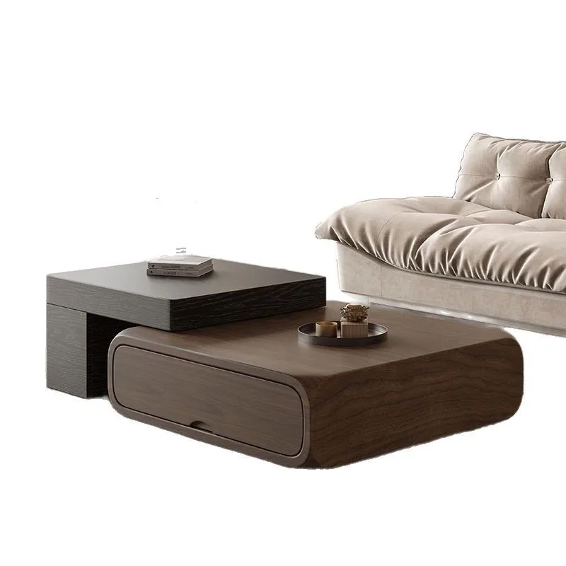 

Coffee table small apartment walnut modern home living room combination simple TV