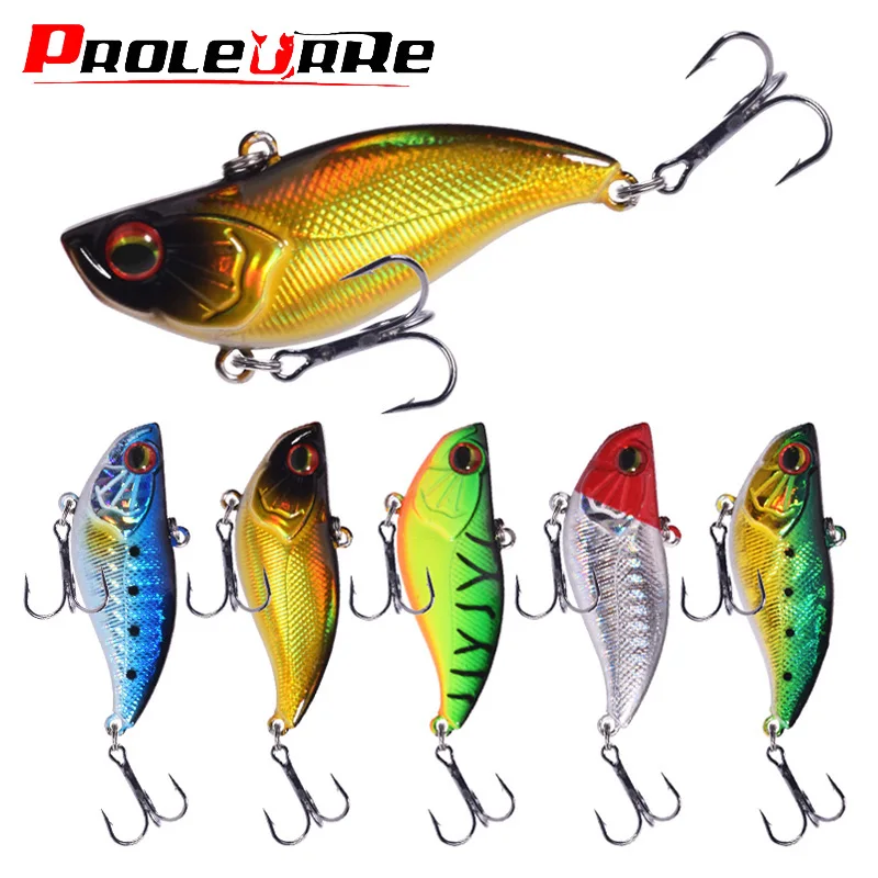 1 Pc Sinking VIB Fishing Lure 6cm 14g Rattling Vibration Winter Wobblers Artificial Hard Bait for Trout Pike Bass Fishing Tackle