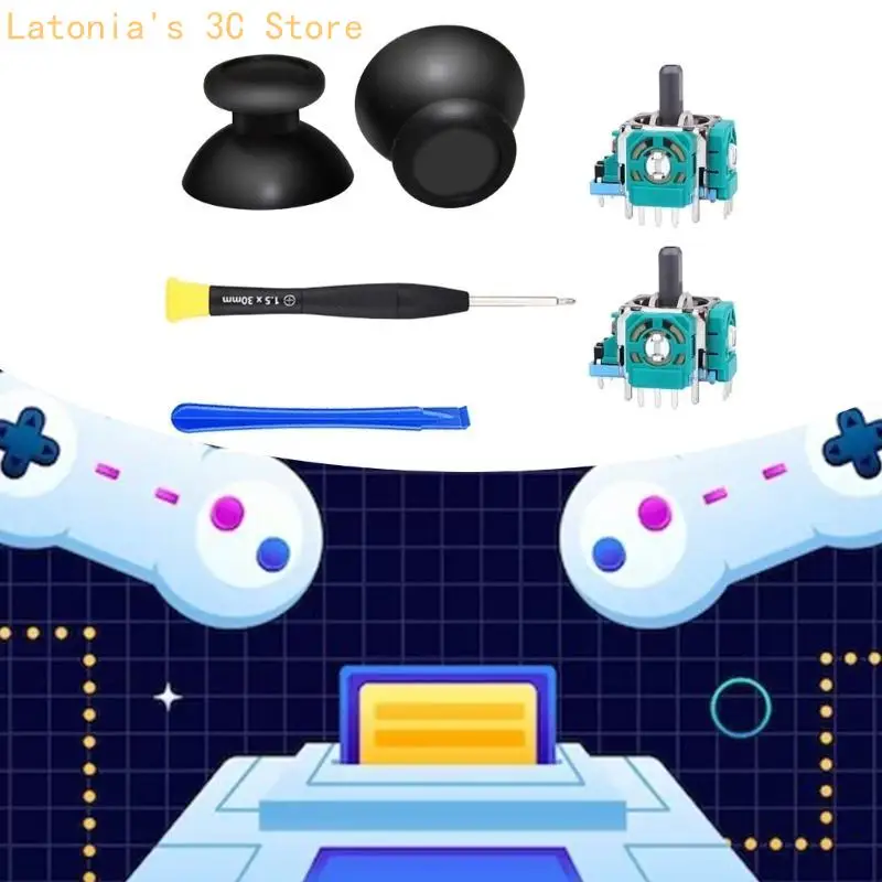 3D-Analog-Joystick-Kit mit 2 Wippkappen und Hebelwerkzeug und Schraubendreher für P5 X3UB – Detail 7