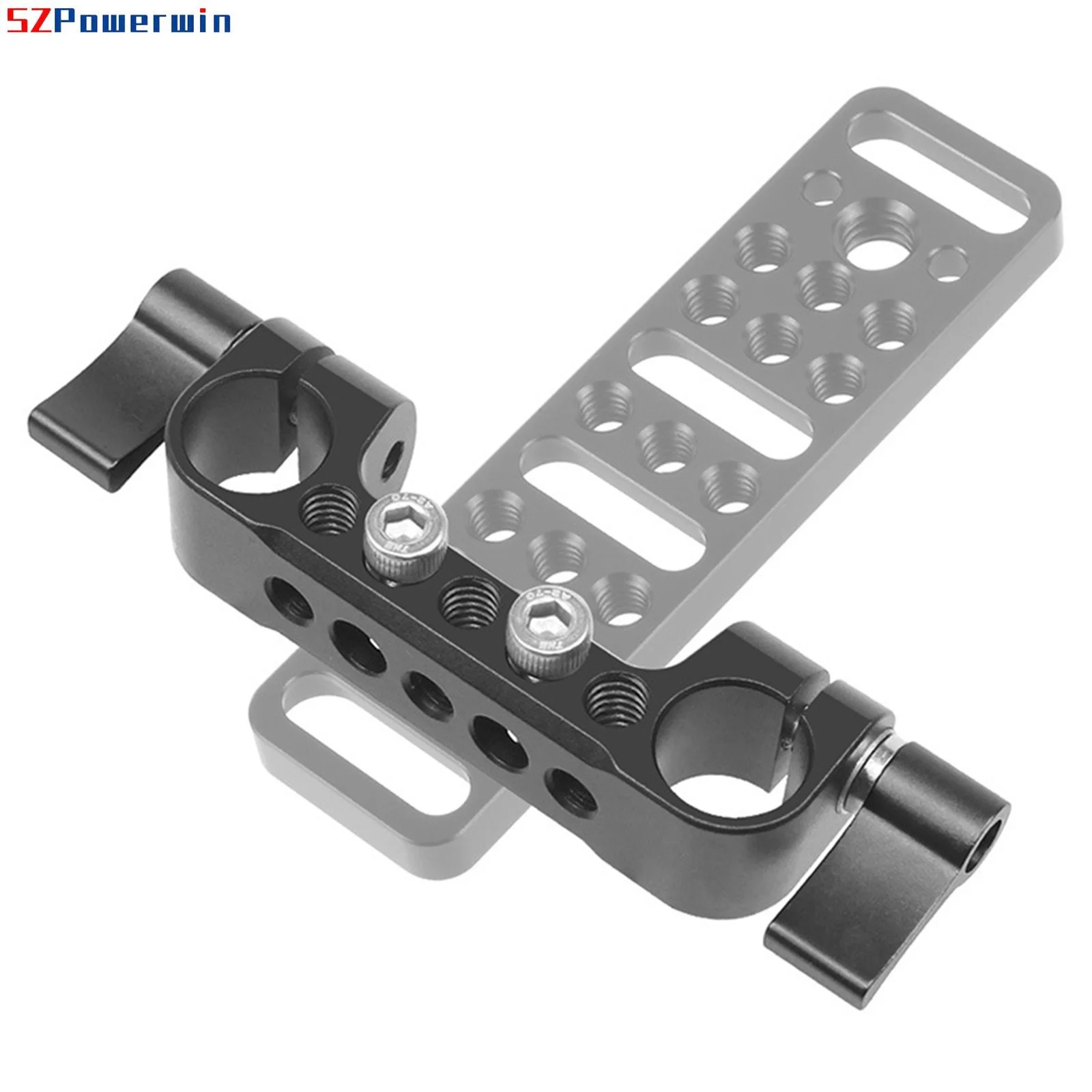 Adaptador de montagem de braçadeira de haste dupla, trilho de 15mm, acessórios de expansão para câmera dslr, gaiola, placa de base, suporte, kit de sistema de fotografia