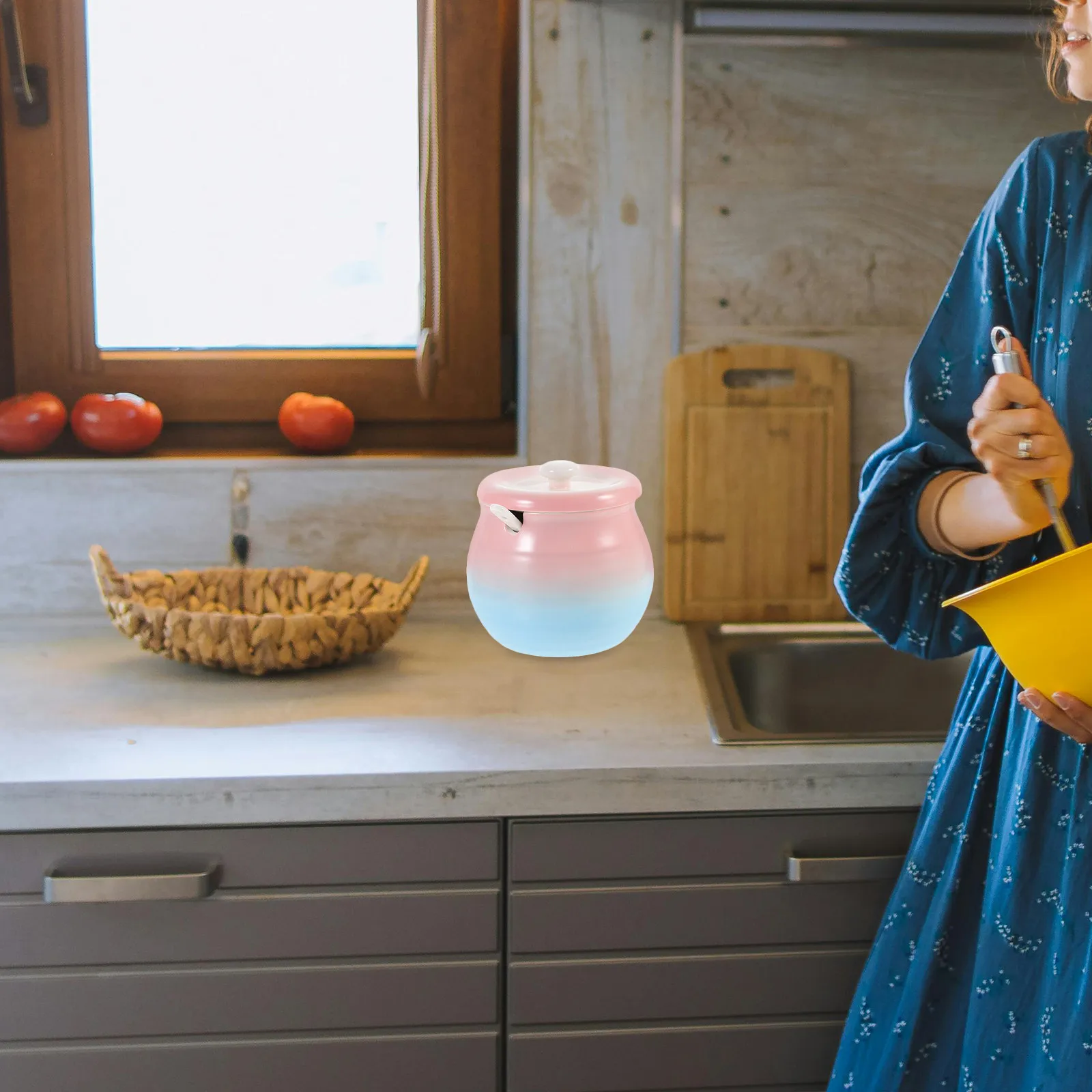 Ceramic Spice Jar with Lid for Kitchen Storage Salt Sugar Tea Chili Powder Curry Seasoning Ceramic Food Storage Canister