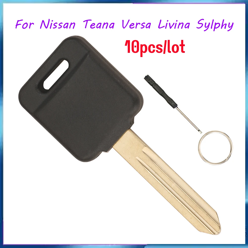 Jingyuqin New 10ps/lot Transponder Key Shell For Nissan Teana Versa Livina Sylphy Tiida Sunny March X-trail 4D-60 01 02 03