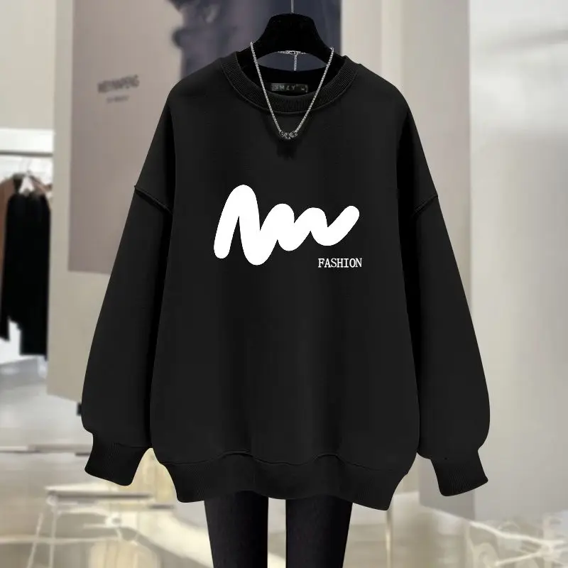 

Autumn Winter Cartoon Printed Sweatshirts Fashion Chic Loose Long Sleeve Pullovers Women Clothing Vintage Casual O-neck Hoodies