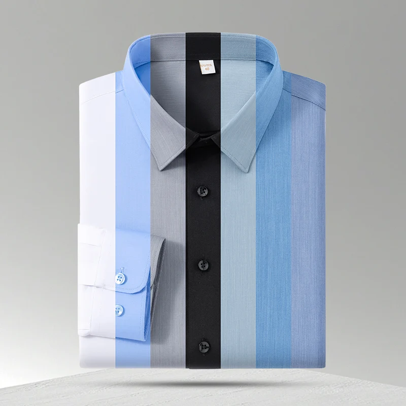 

New in shirt Hight quality solid color Modal long sleeve shirts for men slim fit formal shirt anti-wrinkle office clothes