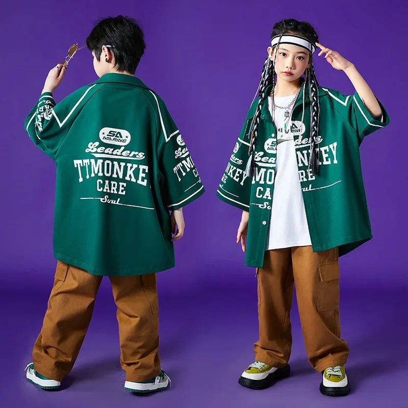Street dance children's fashion suit hiphop boy set children's drum performance suit girl jazz dance runway show