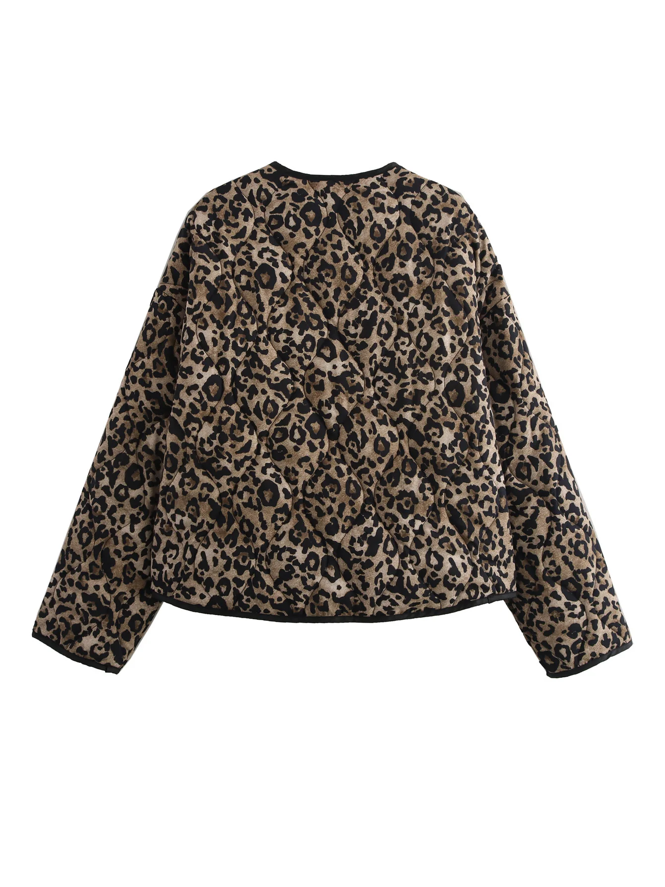 พิมพ์สัตว์ Quilted Leopard Vintage เสื้อแจ็คเก็ตผู้หญิง Y2K กระเป๋าสุภาพสตรีชุด 2024 ฤดูใบไม้ร่วงฤดูหนาวแฟชั่นสาว Chic เสื้อผ้า