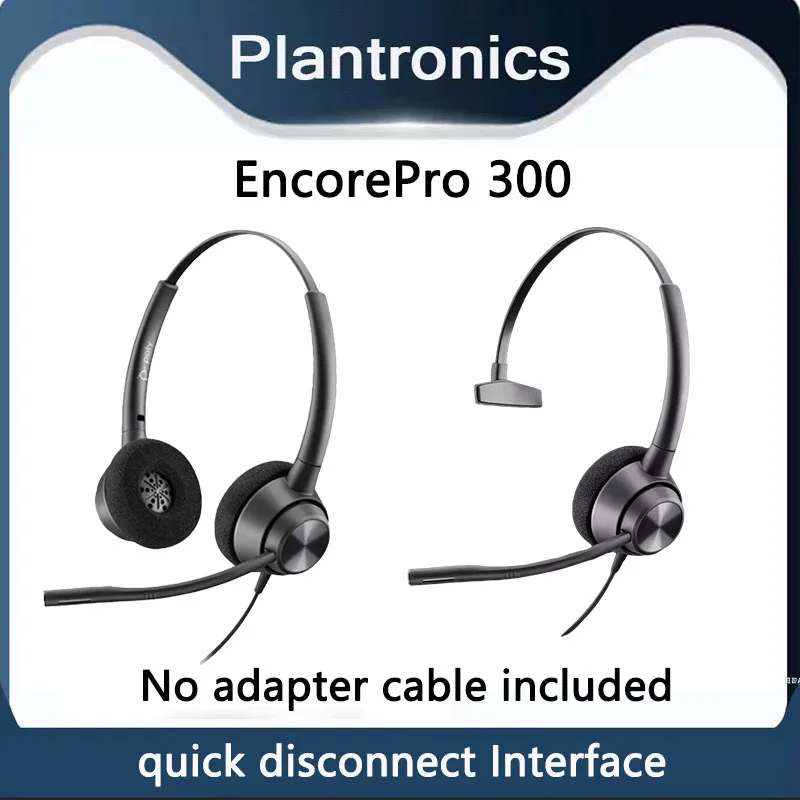 Original Plantronics EncorePro300 auriculares de teléfono con cancelación de ruido auriculares con cable servicio al cliente EP310/320
