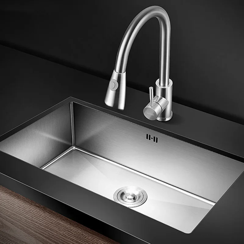 Fregadero de acero inoxidable 304 de lujo para muebles de cocina, accesorios de fregaderos nórdicos, cocina Gourmet para el hogar, Nano fregadero individual
