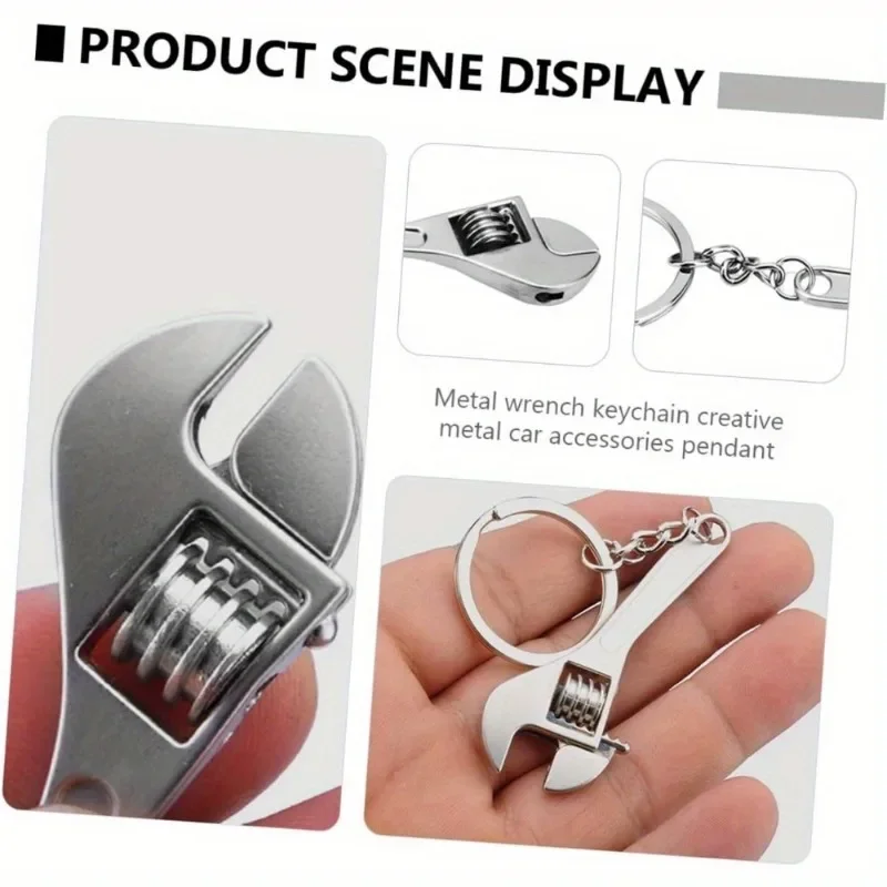 1-10 pcs Universal Mini Wrench Keychain Portable Hand Tool Metal Adjustable Jaw Spanner Key Chain Wrench Hand Repairing Tools