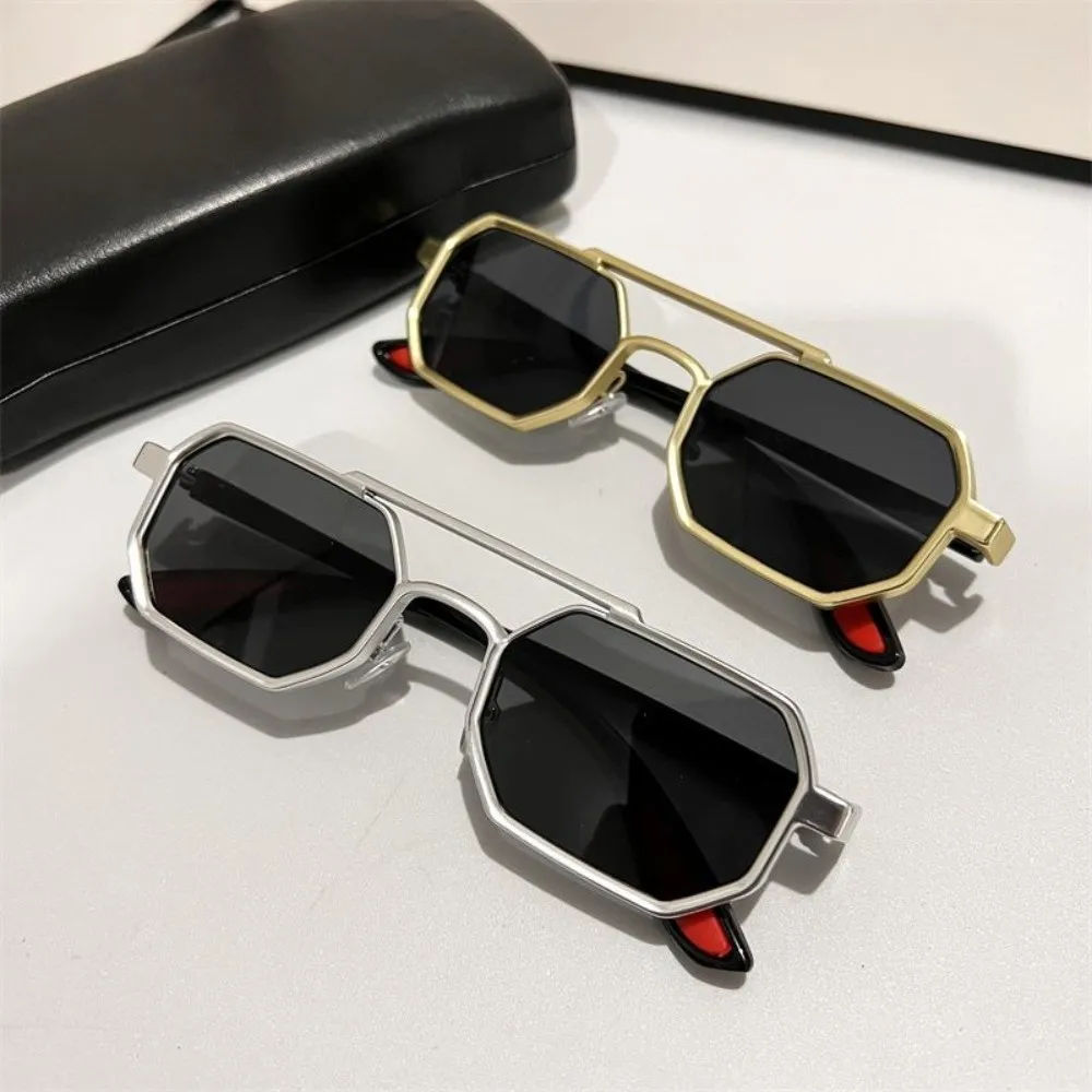 

Lightweight Double-bar Square Sunnies Gradient Indian Style Unisex Polarized Sunglasses Decorative Waterproof Anti-UV Glasses