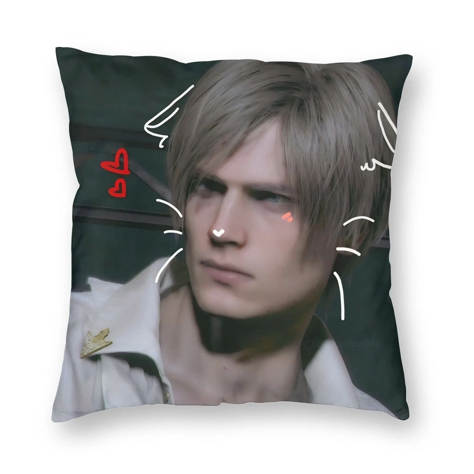 Cartoon Leon Kennedy Pillowcase Printed Polyester Cushion Cover Decoration  Throw Pillow Case Cover Home Zipper 45*45cm