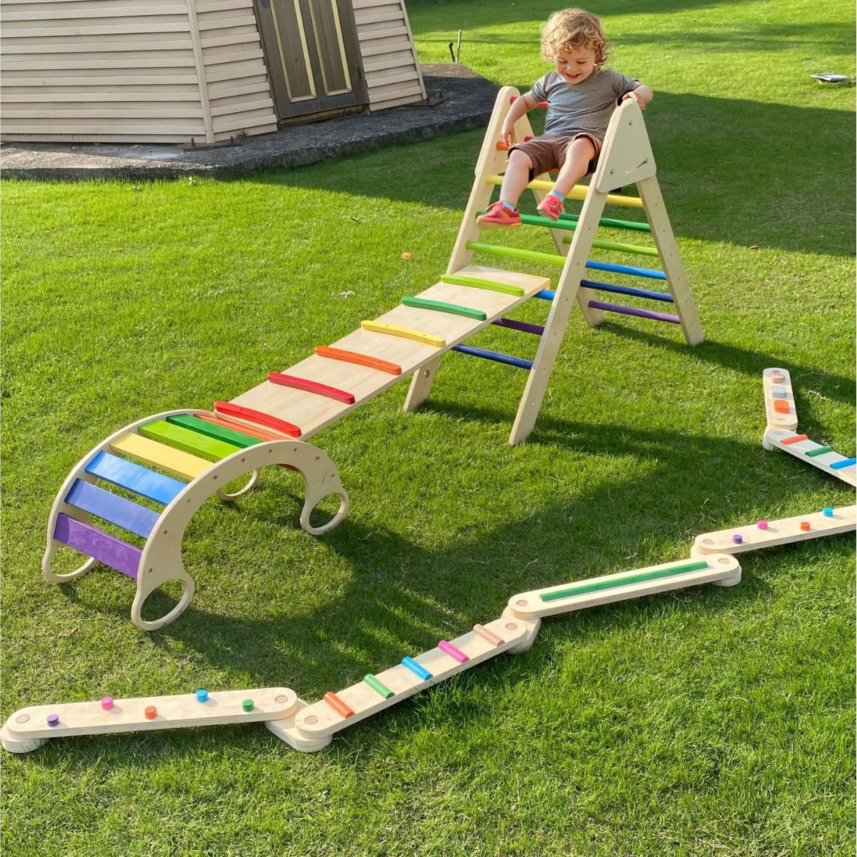 

Customizable Eco-Friendly Beech Wood Climbing Set With Safety Certification Indoor Outdoor Climbing Frame For Kids