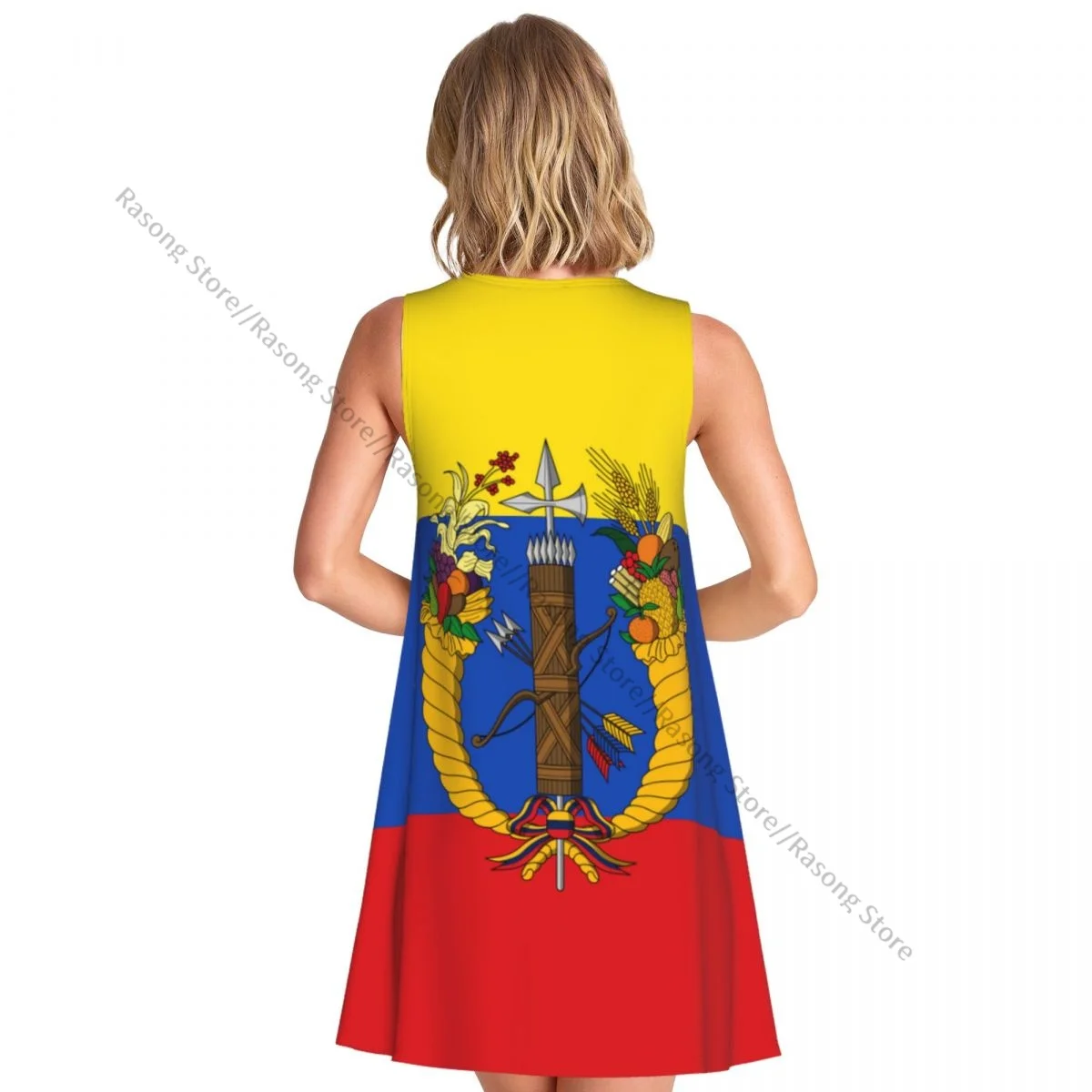 Robe d'été décontractée pour femmes, t-shirt, couverture de plage, drapeau du Gran colombie, robe débardeur