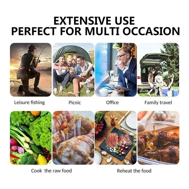 AAAN-Oven Heated Lunch Box Food Warmer Lunch Box For Car Home Kitchen Travel Outdoor Camping Picnic Family Gathering