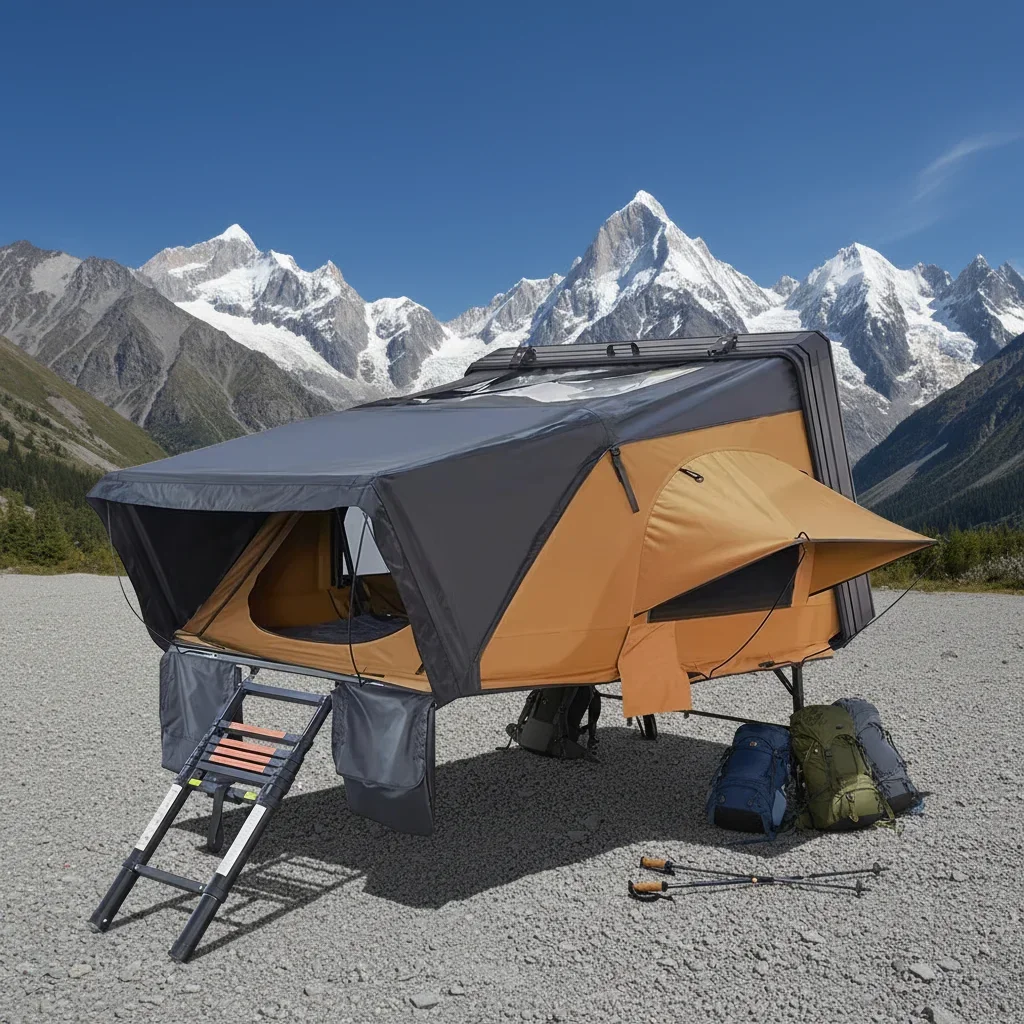 

Hard Shell Tent 4-5 Person Aluminum Alloy Rooftop Tent Automatic Portable Car Tent