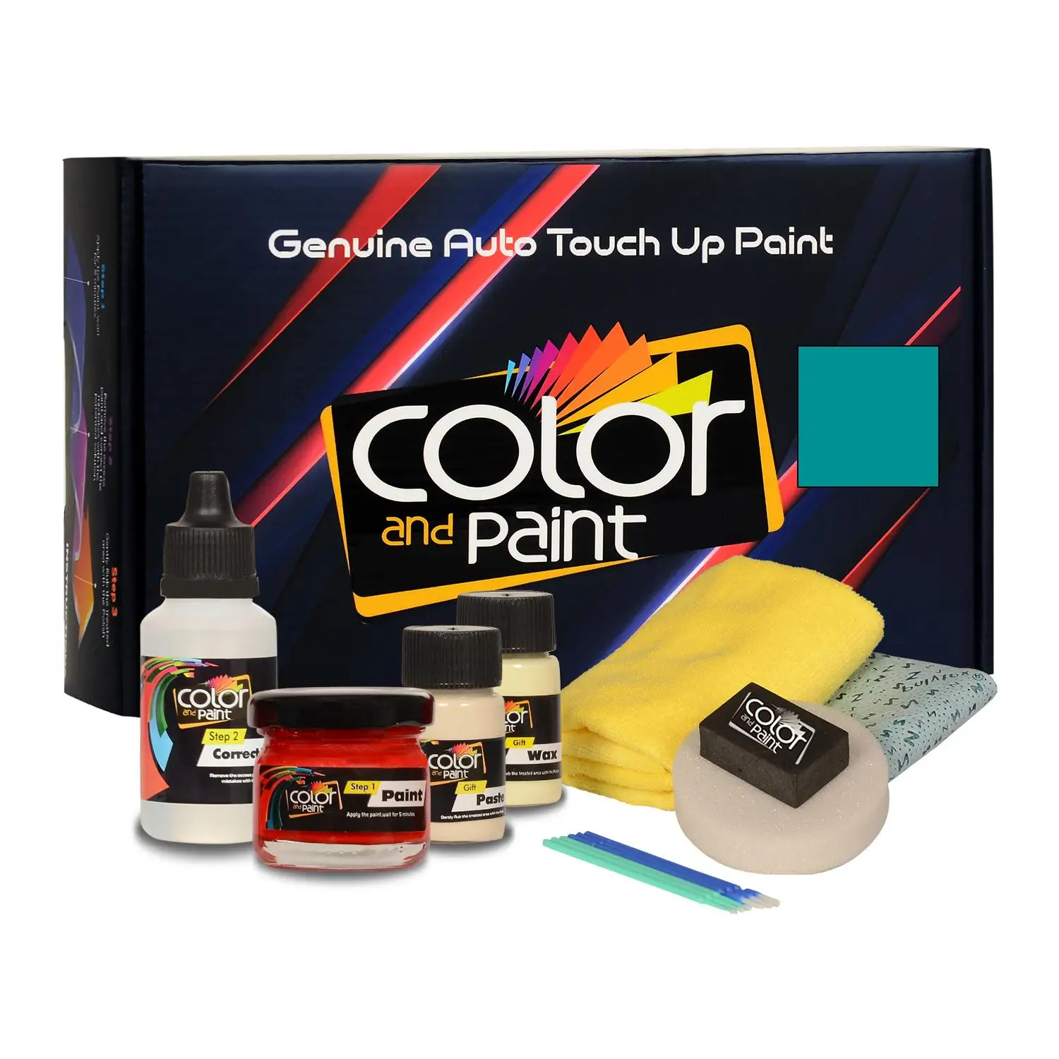 Color y pintura compatible con Volkswagen Automotive Touch Up Paint-turquesa MET-LB6T-cuidado básico