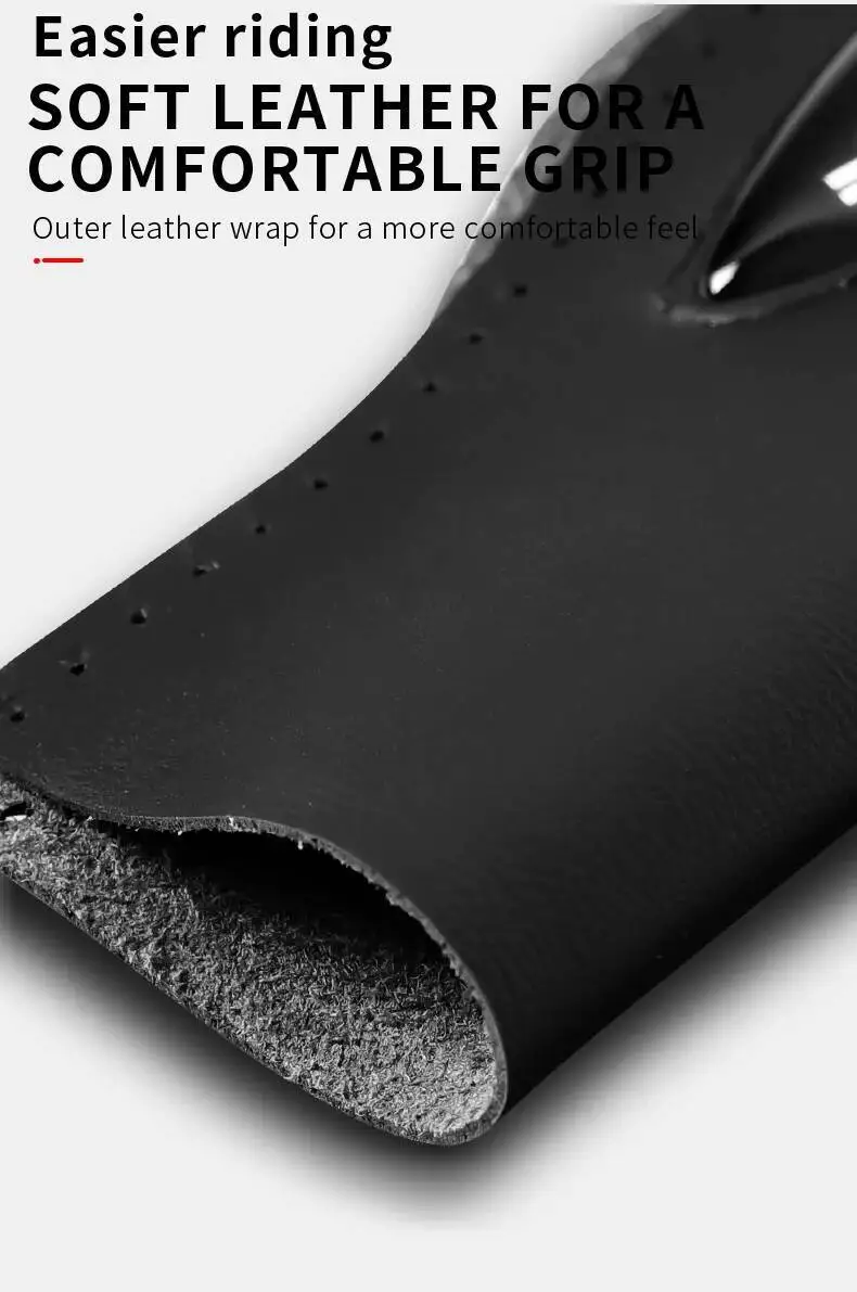 ESLNF Leder-Fahrradlenkergriffe mit Stoßdämpfung, ergonomisch, rutschfest, weiches Silikon, für Mountainbikes und MTBs – Detail 10