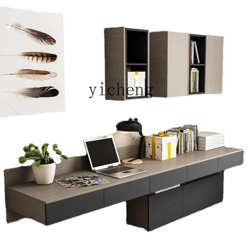 

HYP Wall Hanging Desk Bookshelf Combination Solid Wood Bedroom Hanging Wall Suspension Makeup Bookstand