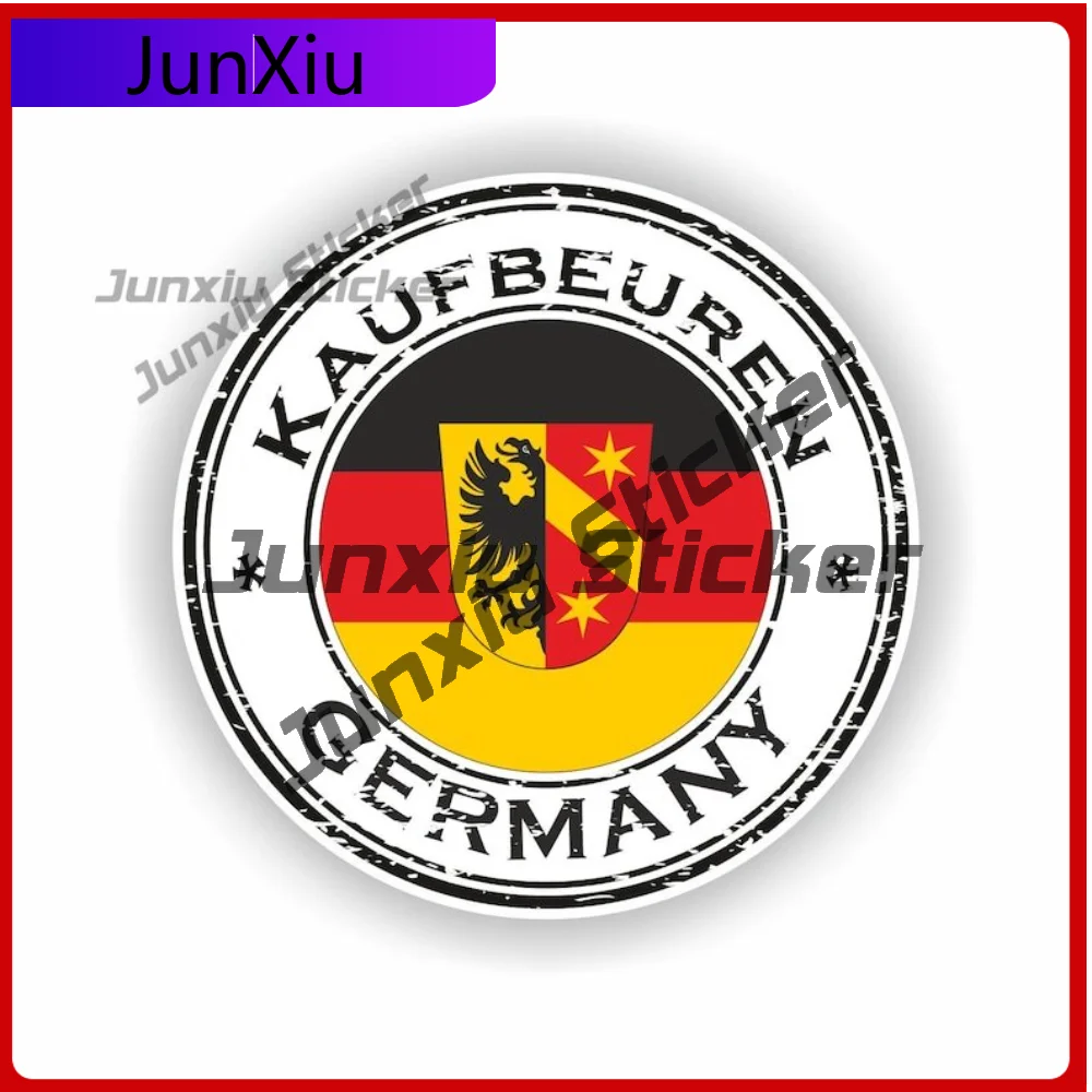 

Kaufbeuren Germany Coat of Arms Seal Sticker Round High Quality Vehicle Sticker For Boat Truck Fade Resistant Decoration Auto