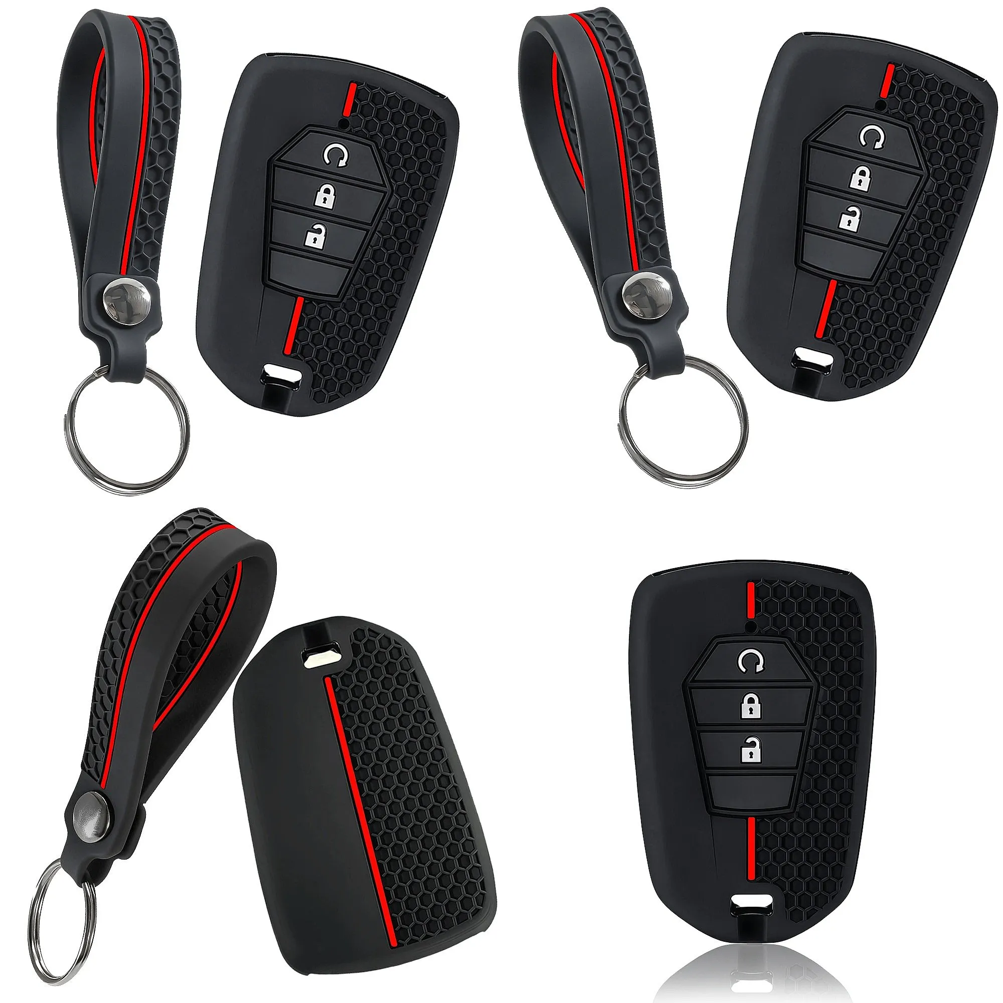 For ISUZU D-Max MU-X 2021 2022 3 Button Silicone Car Key Fob Cover Remote Key Shell Case