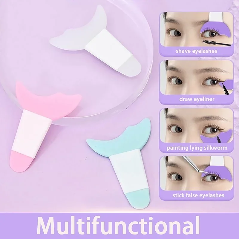 Modello per eyeliner Applicatore per scudo mascara Pennello in silicone multifunzionale Tappo per ciglia Strumento per il trucco degli occhi Aiuto per il trucco degli occhi