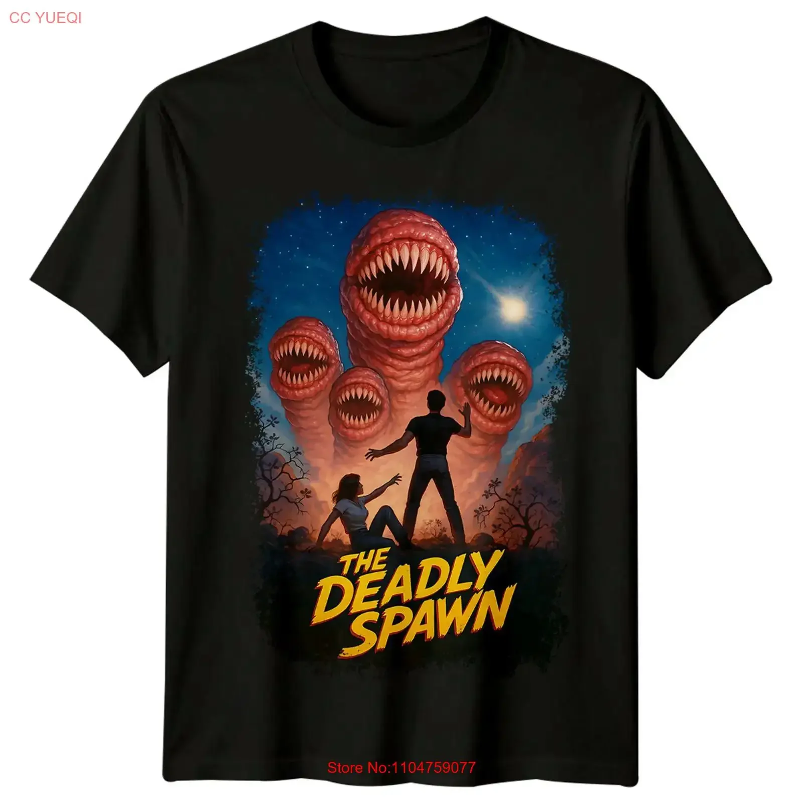 The Deadly Spawn 1983 Movie Poster Inspired T Shirt Retro 80s vintage Washed Stretched Versatile fashion Comfortable Slightly