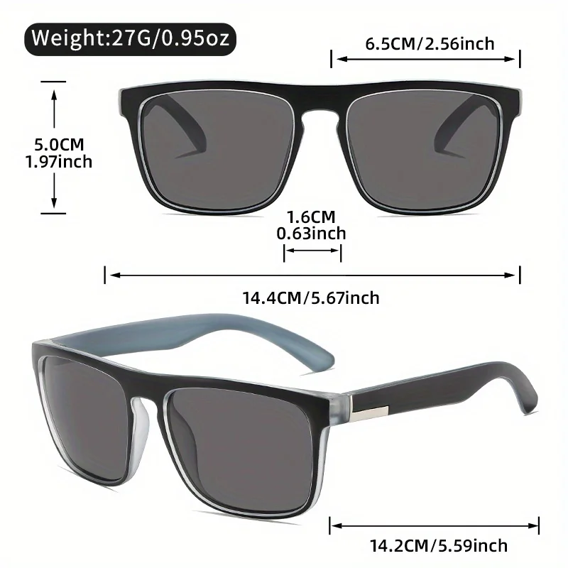 2PCS Fantasy Classic Square polarisierte Modebrillen für Männer und Frauen, Outdoor-Sport, Party, Urlaub, Reisen, Fahren von Fischen – Detail 1
