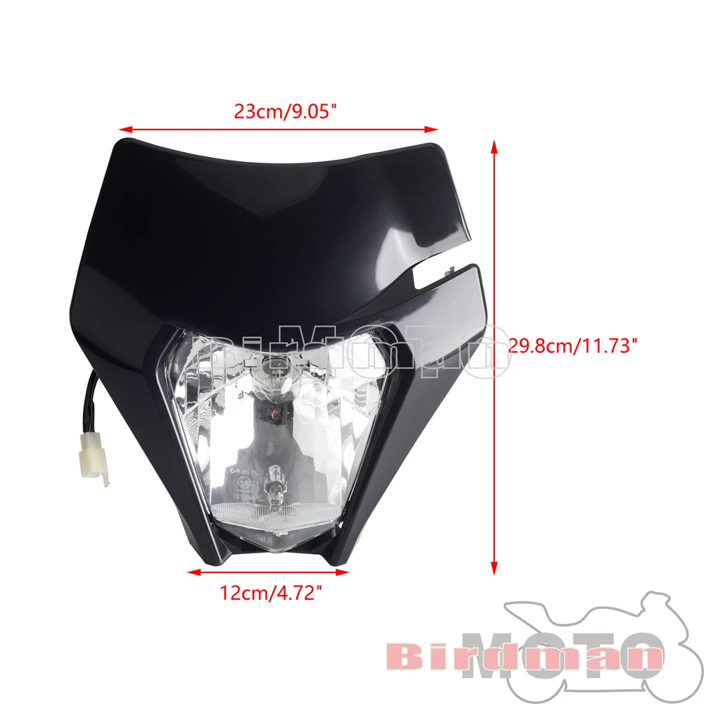 Round Wick Headlamp Plate E8 Approved LED Headlight For EXC EXCF SXF SX XC XCF XCW XCFW 125 150 250 350 450 530 Enduro Motocross