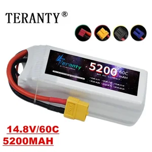 Lipo pin có thể sạc lại cho máy bay không người lái, pin 14,8V, 4S, 5200mAh, 60C, RC, FPV, Helicopter, Quadcopter, Running Car, XT60, XT90 8 Pin bán hàng chính 5200 MAH - №4