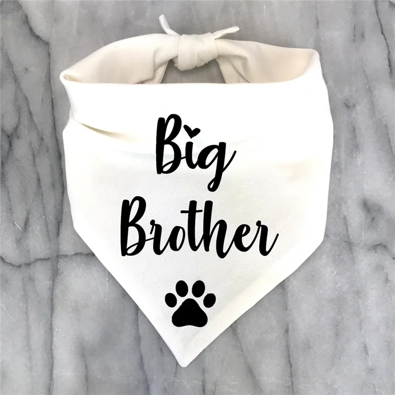 Big Brother Big Sister Dog Bandana Scarf For Baby Announcement Birth Announcement Maternity Photoshoot Natural Party Decoration