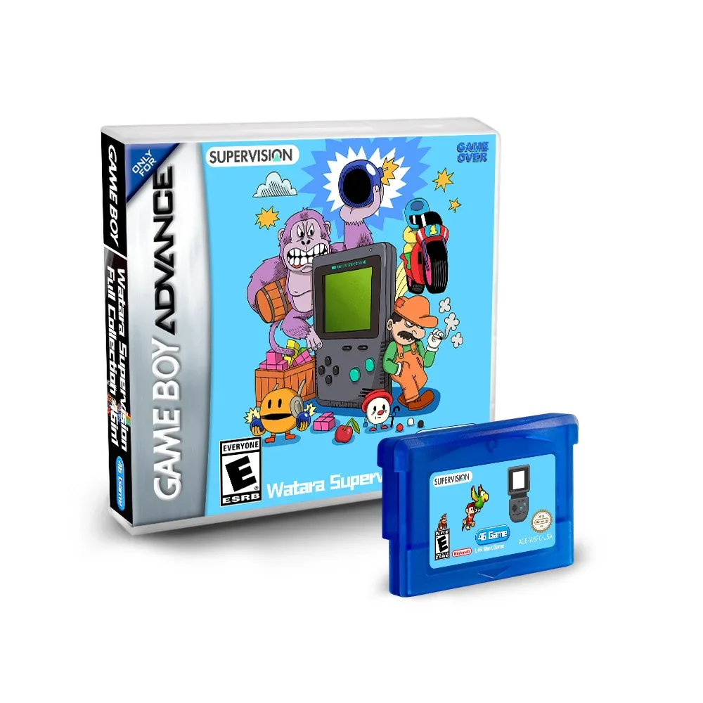 Tarjeta de juego GBA Watara Supervision 46 en 1, tarjeta de juego de píxeles Retro, tarjeta de juego portátil, embalaje de caja de Color de regalo