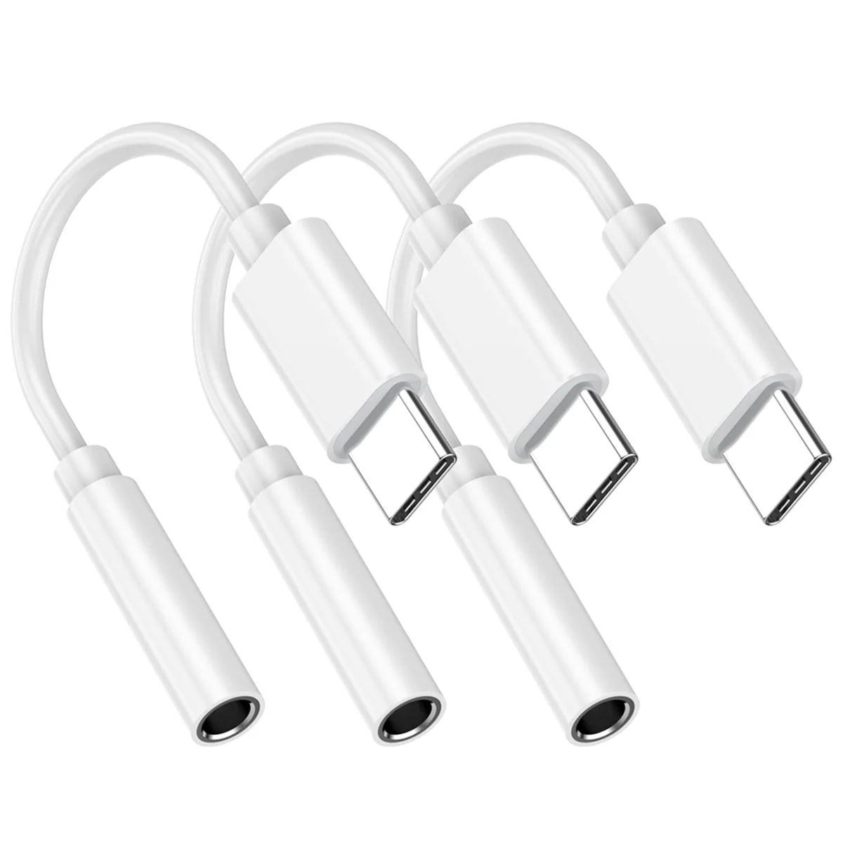 3 Pack USB C to 3.5 mm Headphone Jack Adapter, 3.5mm Headphone Audio Aux Adapter Dongle Compatible for IPhone 15