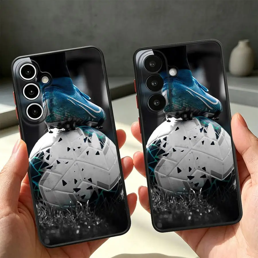 Case for Samsung Galaxy A56 A55 A54 A35 A17 A52 A52S A72 A14 A23 A73 A33 A16 A15 A34 A36 A53 Phone Cover Soccer Ball And Cleat