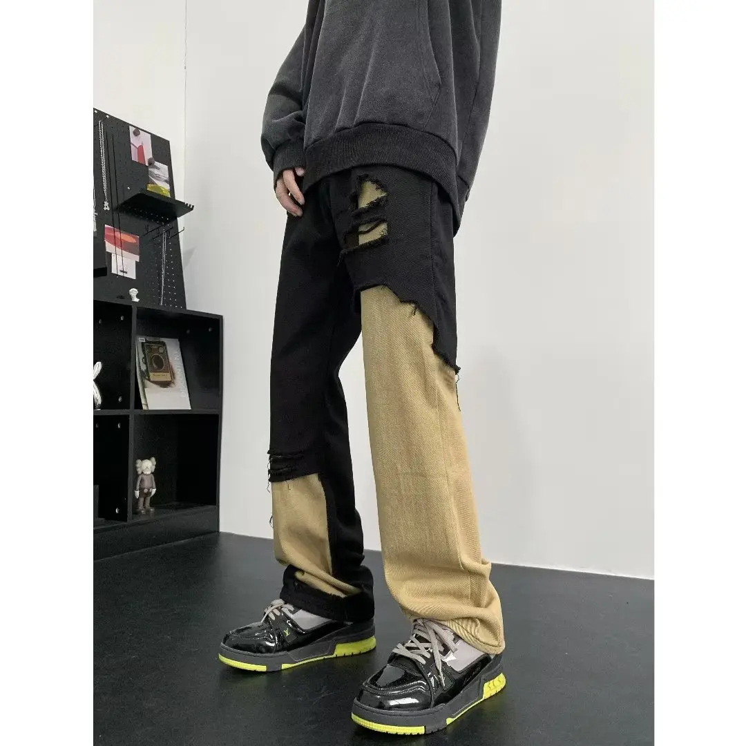 

American High Street Loose Casual Men's Jeans Trendy Brand Straight Leg Long Pants Autumn New Sle Youth ular Jeans