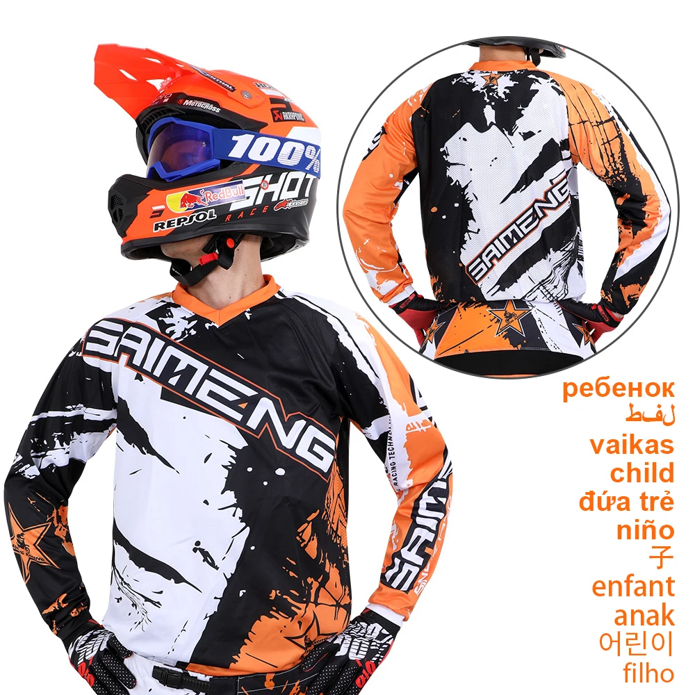 2022 child Motocross Jersey MTB Off Road Mountain New Racing Bike Downhill Jersey MX BMX Cycling Jersey Enduro Sweatshirt