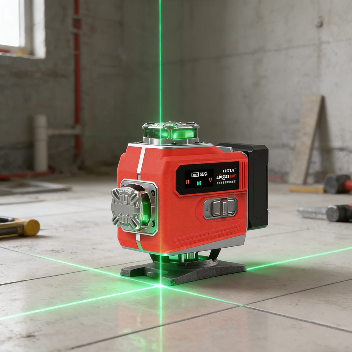 

Multi-Functional Self-Leveling Red Green Laser 16 Lines Flash Mode Aluminum Base Touch Screen 3000mAh for Home Renovation Work