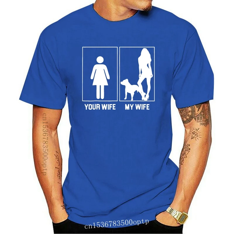 Man Clothing New Your wife, My Wife ,I Love My Pitbull tshirt, Pitbull Funny