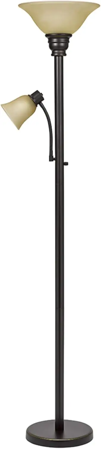 Catalina Lighting 18223-002 Transitional Uplight Floor Lamp With Reading Light, Standing Lamp, Living Room Light, Led Bulb Not