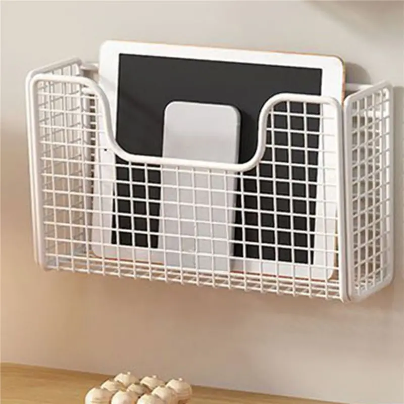 لكمة خالية المطبخ خزانة الباب صندوق تخزين رف الحديد خزانة مثبتة على الحائط البلاستيك التفاف رف الحمام الثلاجة Rack-B91B #3