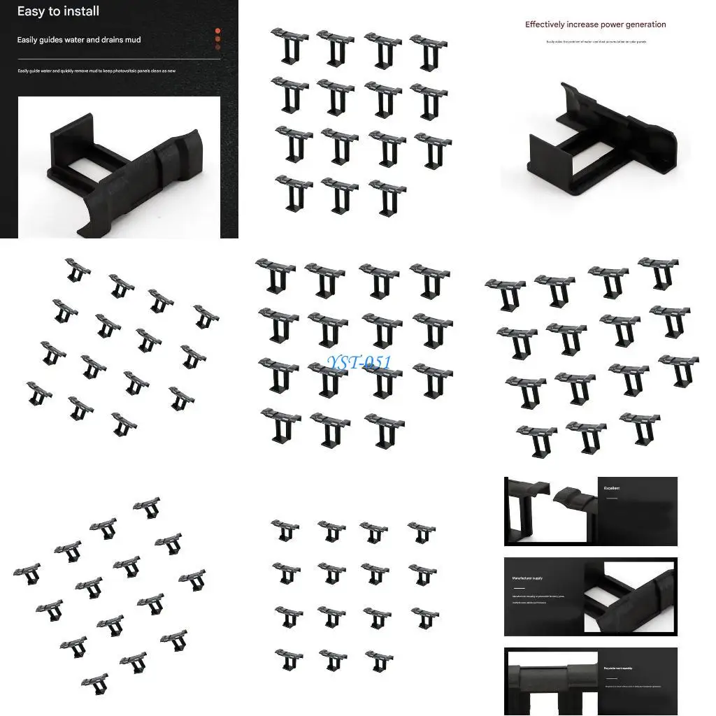 

E15A 15Pcs Solar Panel Drainage Clip Efficient Water Drainage Photovoltaic Modules Cleaning Clips For Secure Fastening