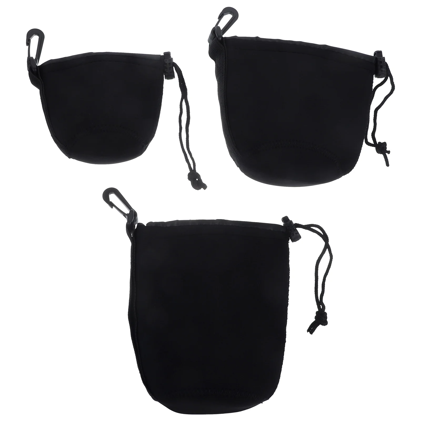 

3 Pcs Lens Bag Camera Outdoor Pouch Case for SLR Protector Neoprene Travel Bags